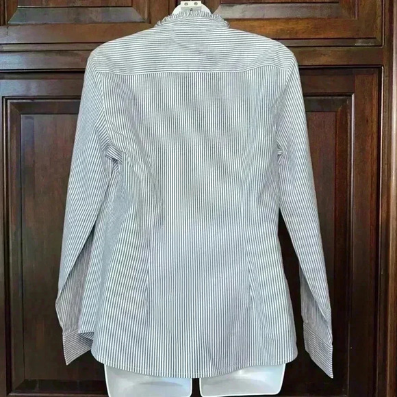 Elle Button Down Shirt Women’s Size 12 / Stripes w/ Rhinestone Neck - Picture 11 of 15